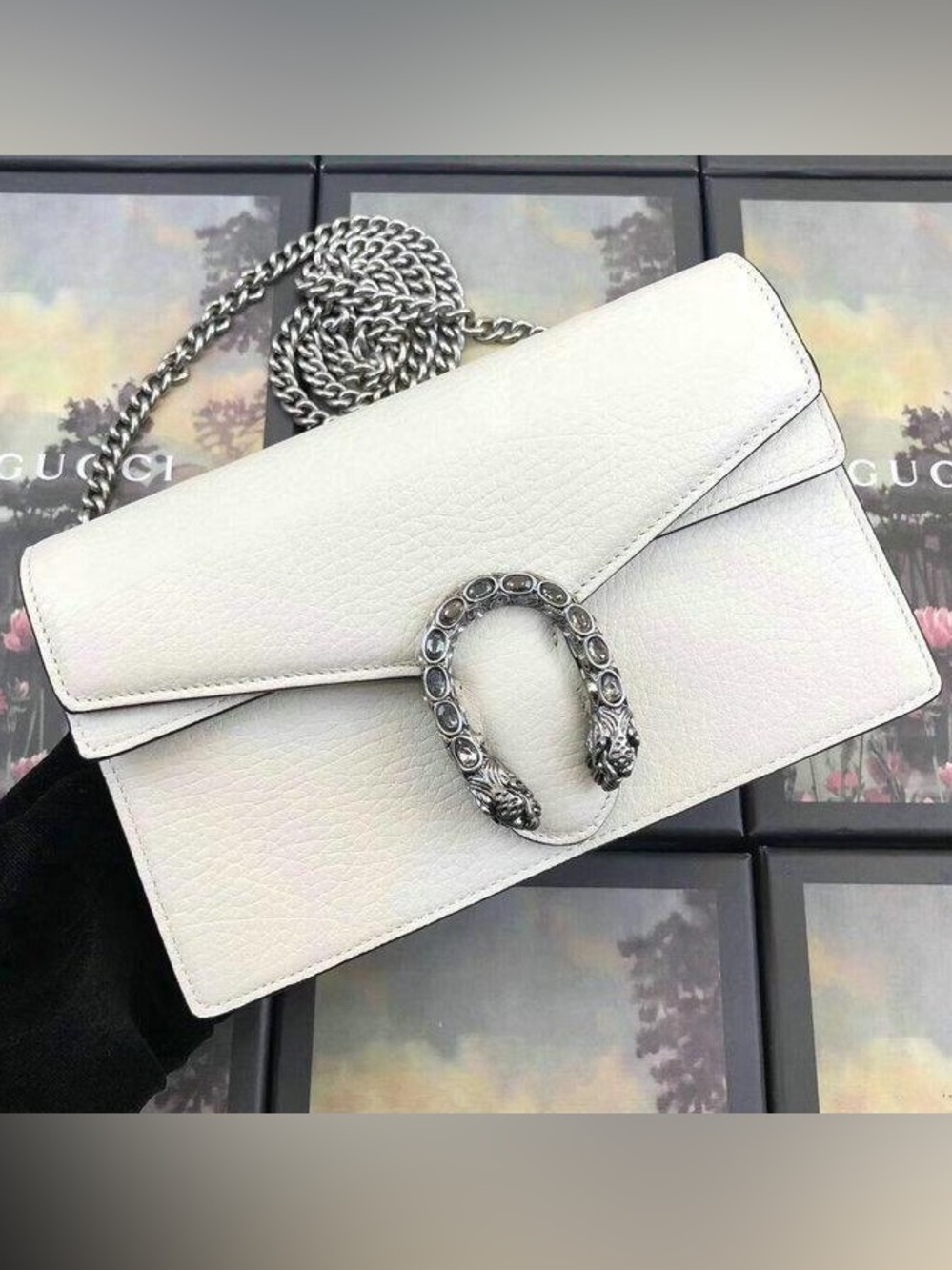 White Leather Dionysus Super Mini